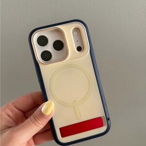 Navy and Cream iPhone 17 pro Case with MagSafe Compatibility